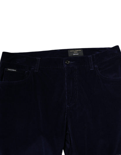 Navy Blue Cotton Tapered Formal Trouser Pants