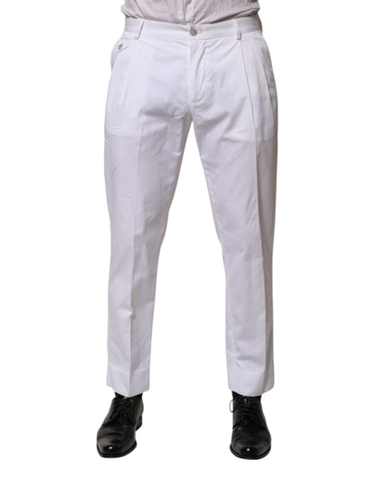 White Cotton Dress Slim Formal Trouser Pants