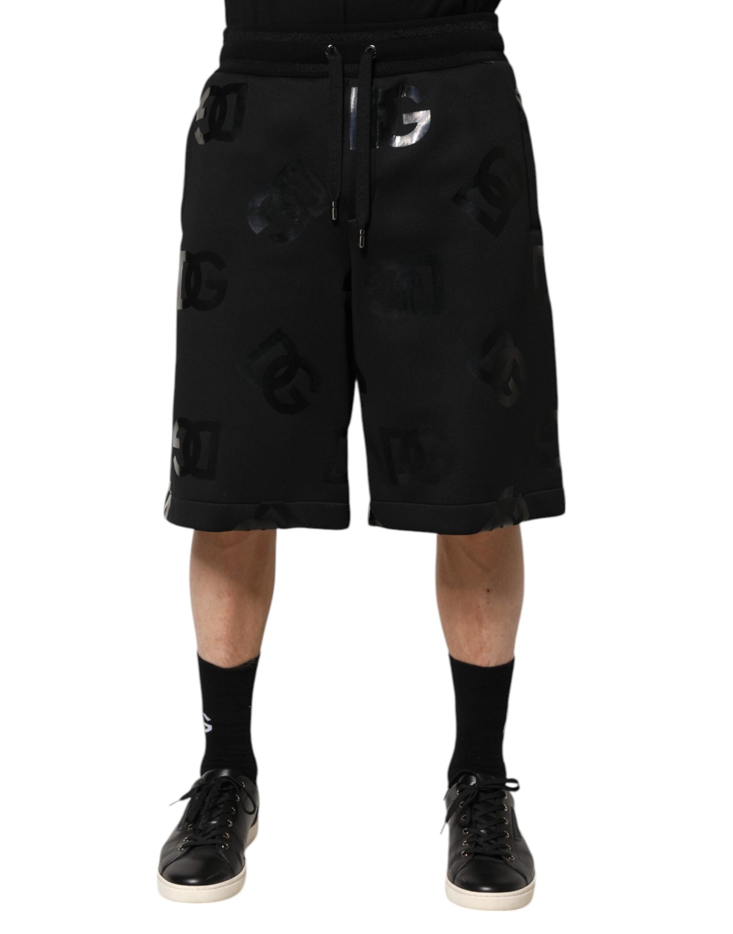 Black Logo Cotton Bermuda Sweatshorts Shorts
