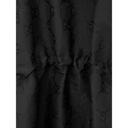 Black Polyester Trench Coat