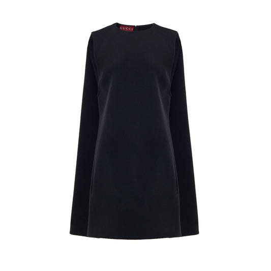 Black Wool Casual Dress