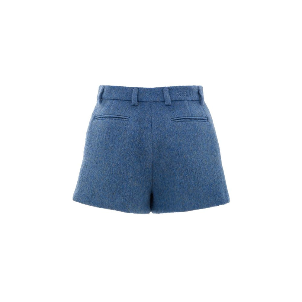 Blue Wool Shorts