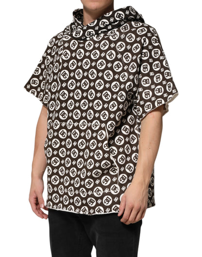 Brown White DG Logo Short Hoodie Sweater