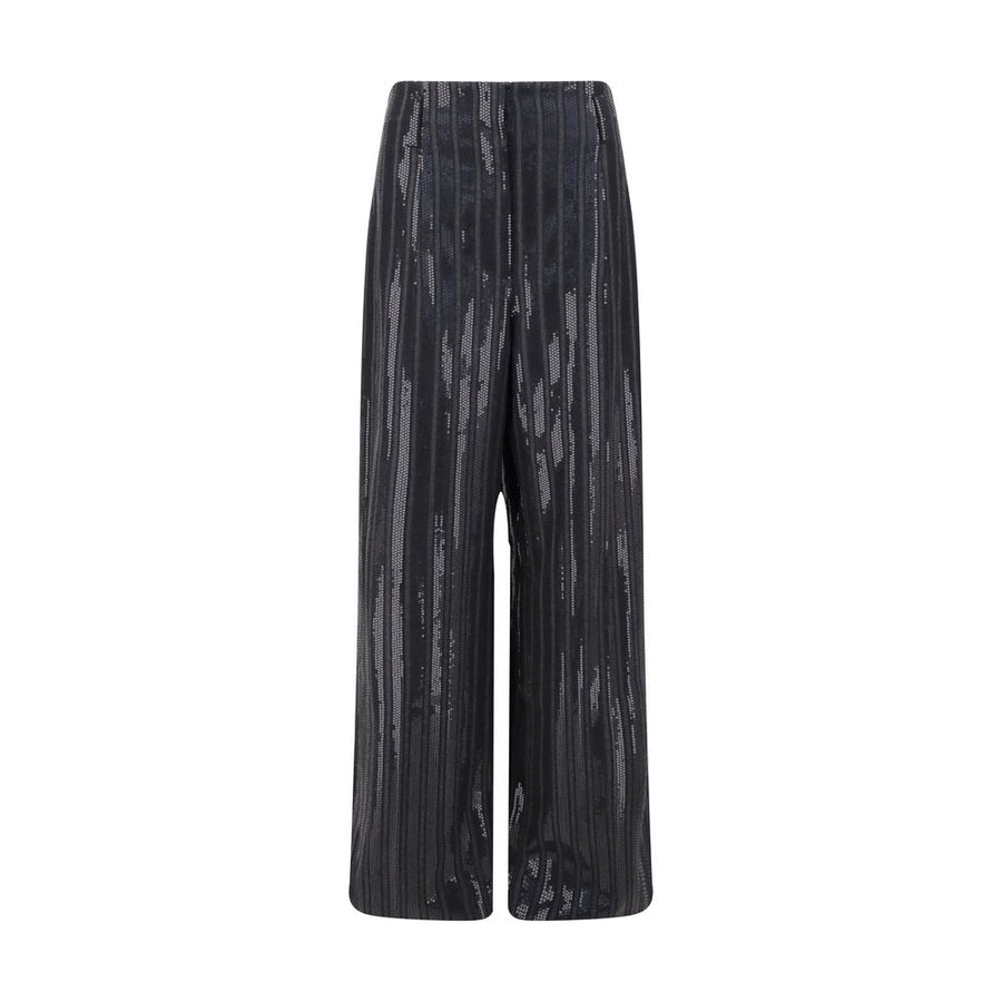Gray Fleece Wool Casual Pants