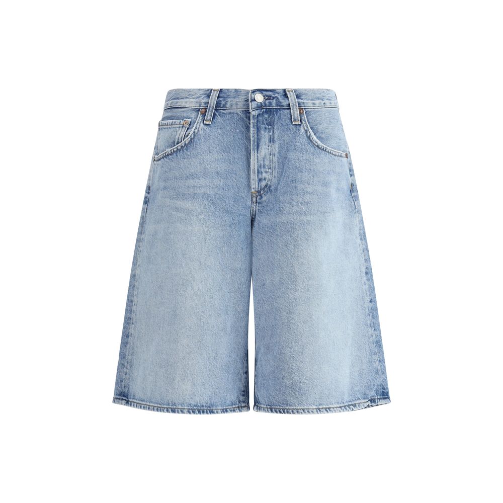 Light Blue Cotton Bermuda Shorts