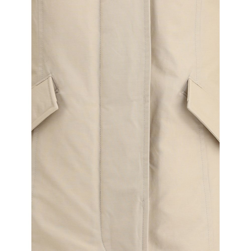 Beige Cotton Parka