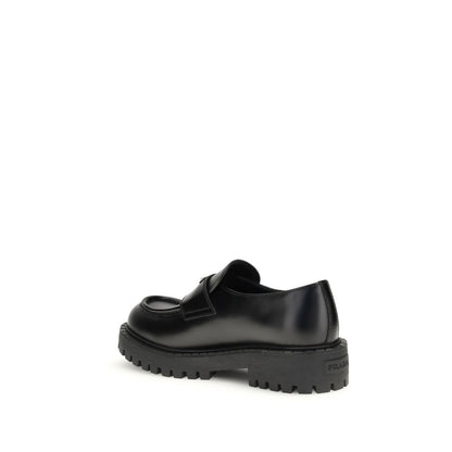 Black Calf Leather Bos Taurus Slip-On Loafers