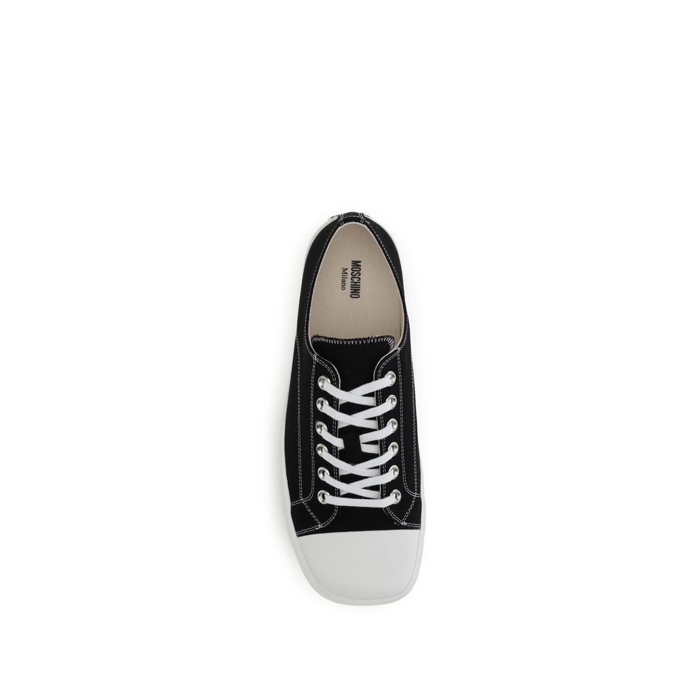 Black Cotton Low Top Sneakers