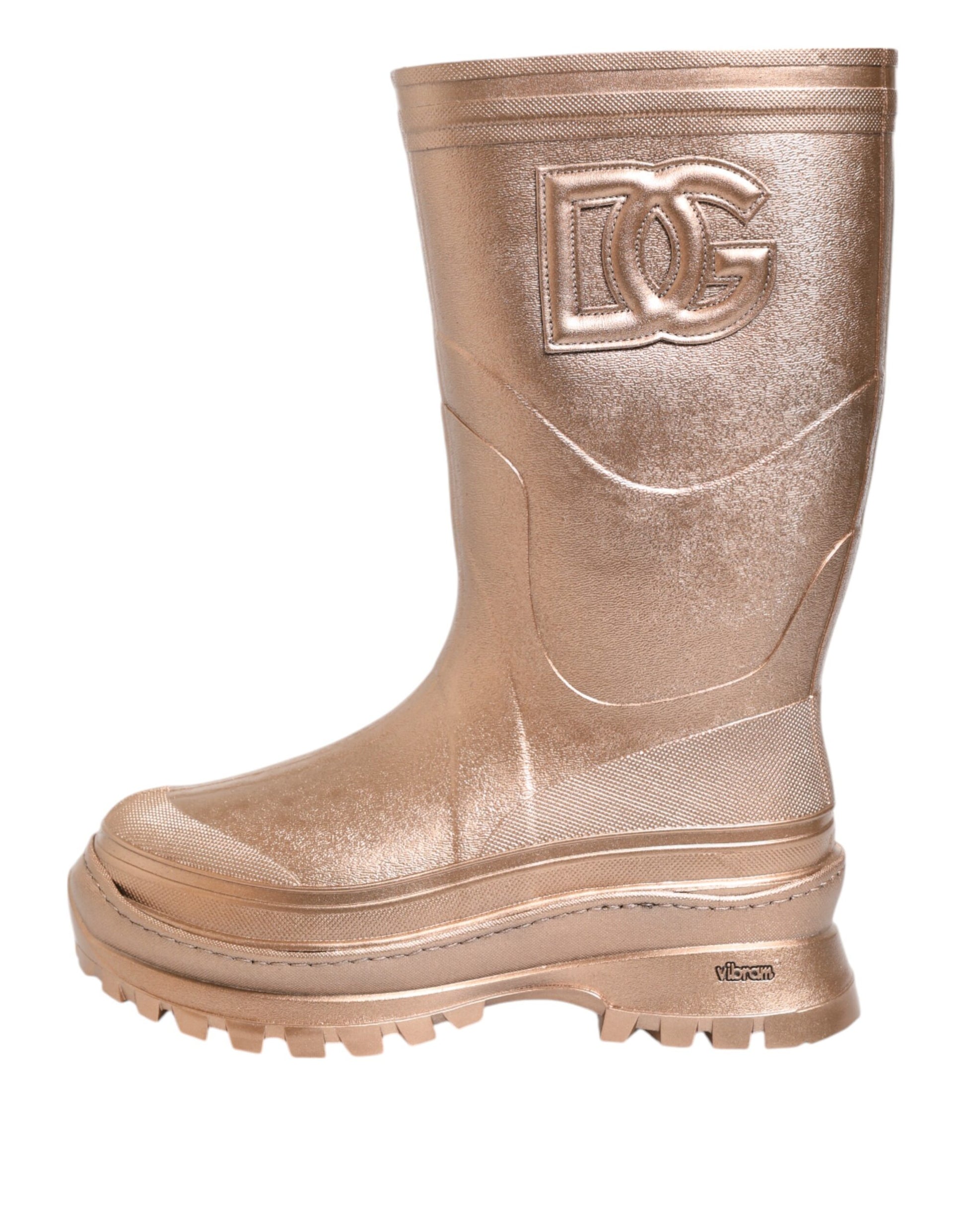 Rose Gold Rubber Pull On Rain Boots  Shoes