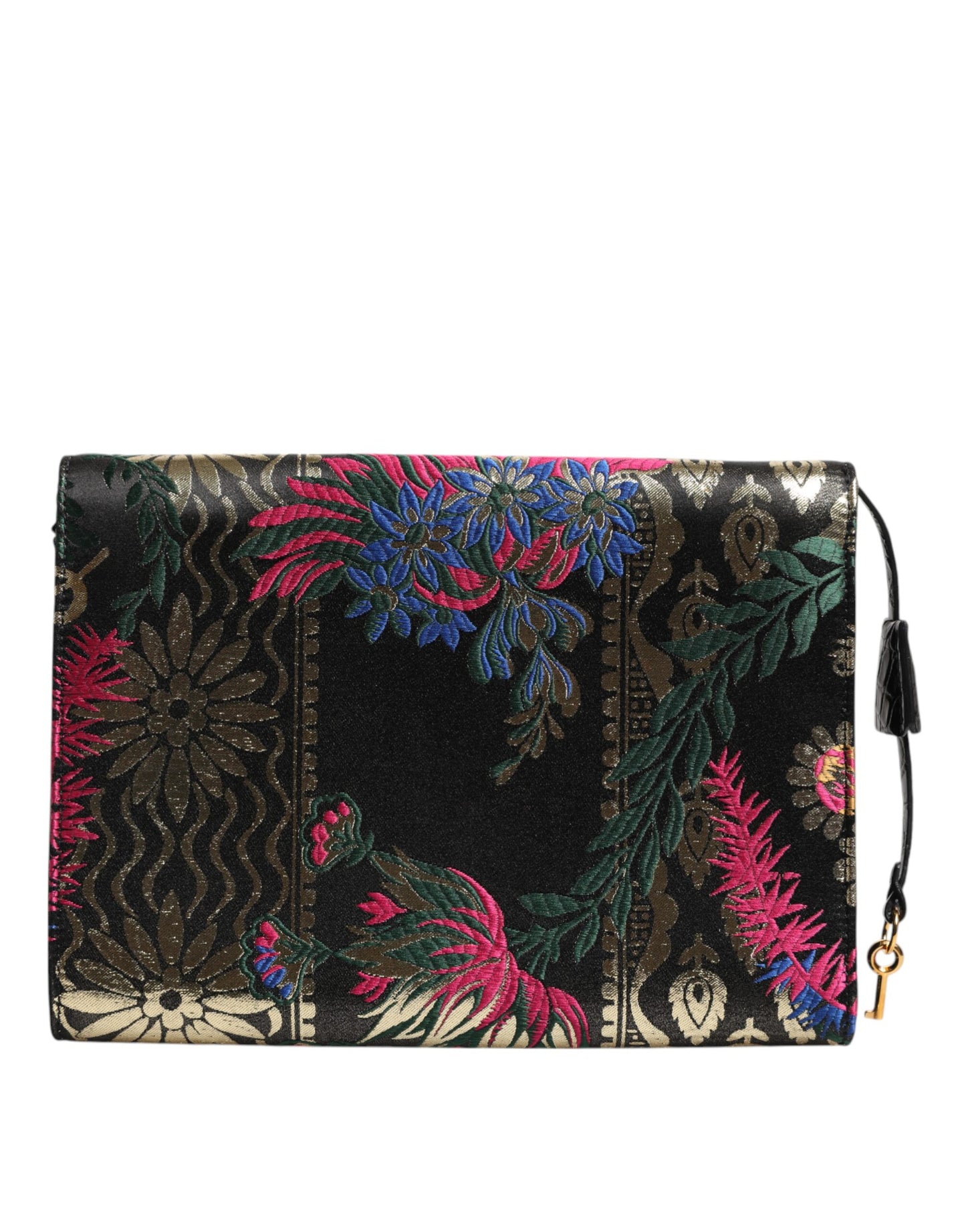 Multicolor Jacquard Floral Document Briefcase Bag