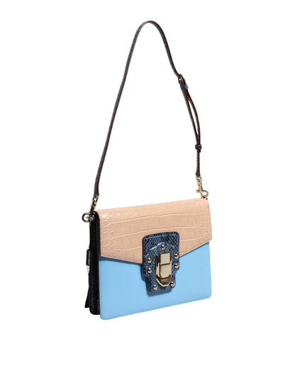 Blue Beige Exotic Leather LUCIA Crossbody Bag