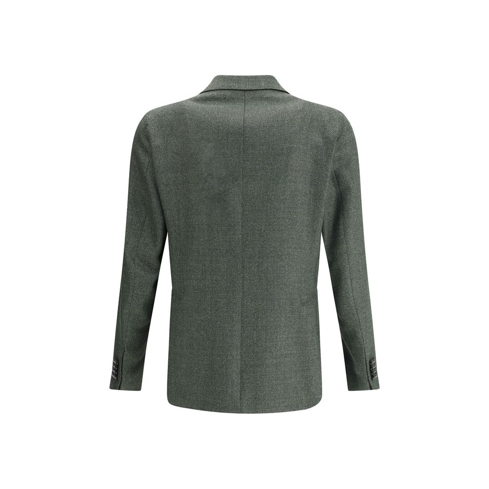 Bicolor Fleece Wool Blazer