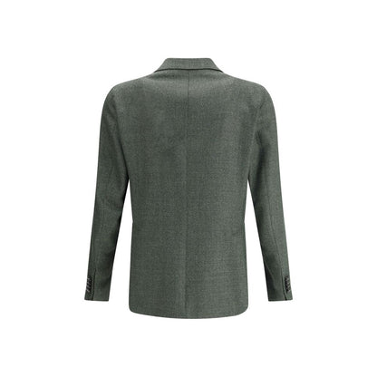 Bicolor Fleece Wool Blazer