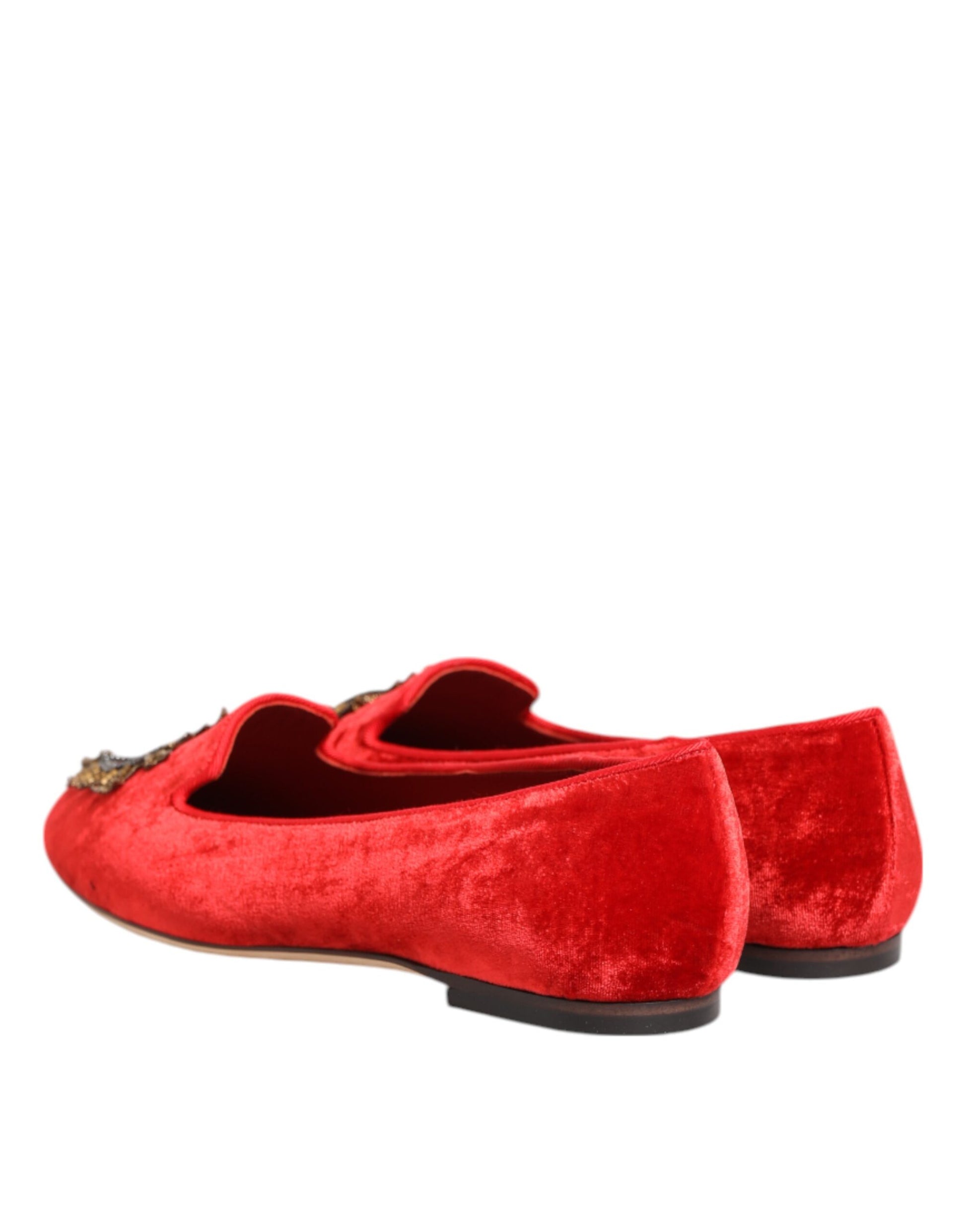 Red Velvet DG Heart Loafers Flat Shoes