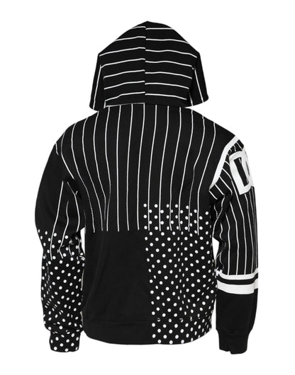 Black Stripes Hooded Men Sweatshirt Sweater