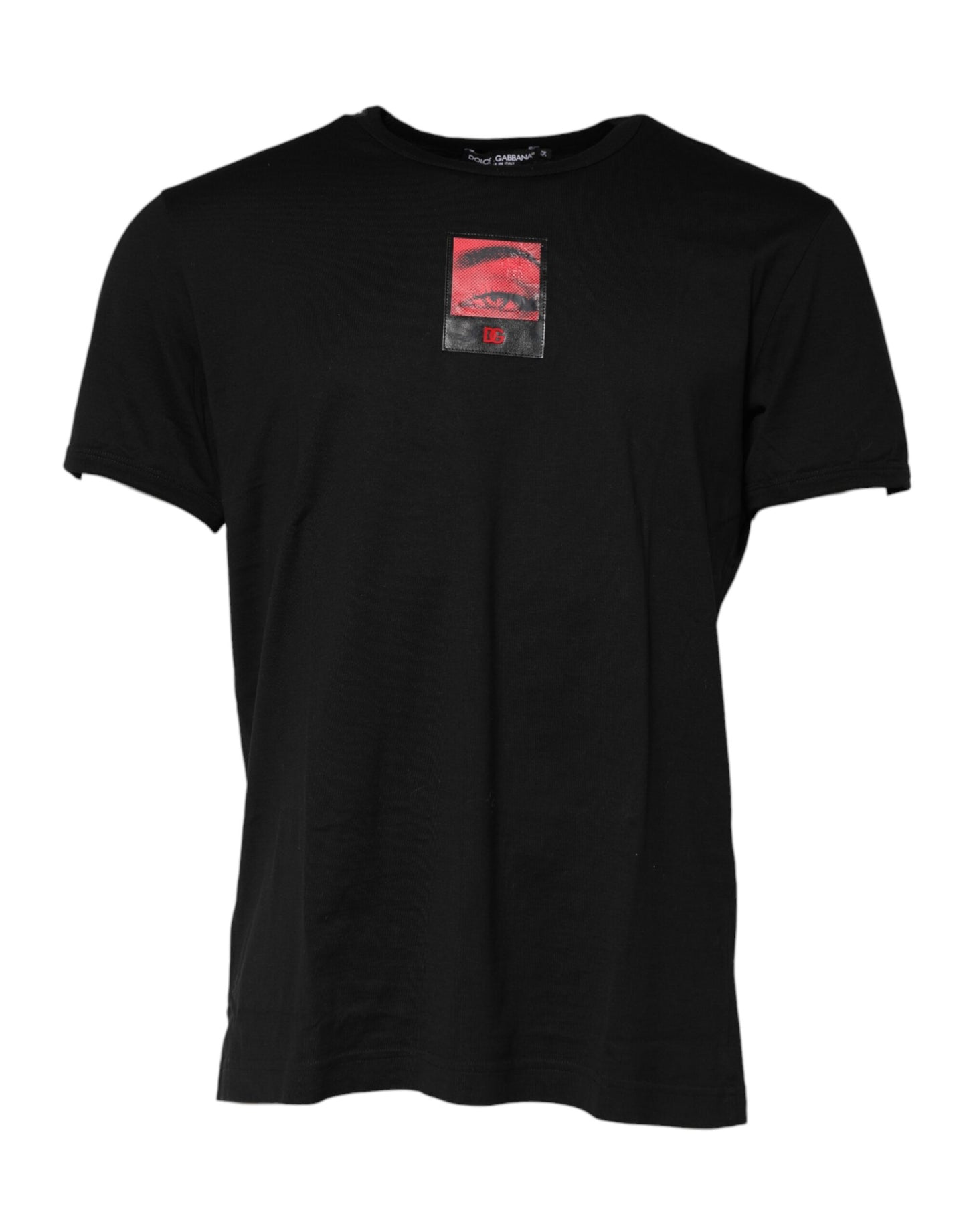 Black Eye Print Cotton Men Crew Neck T-shirt