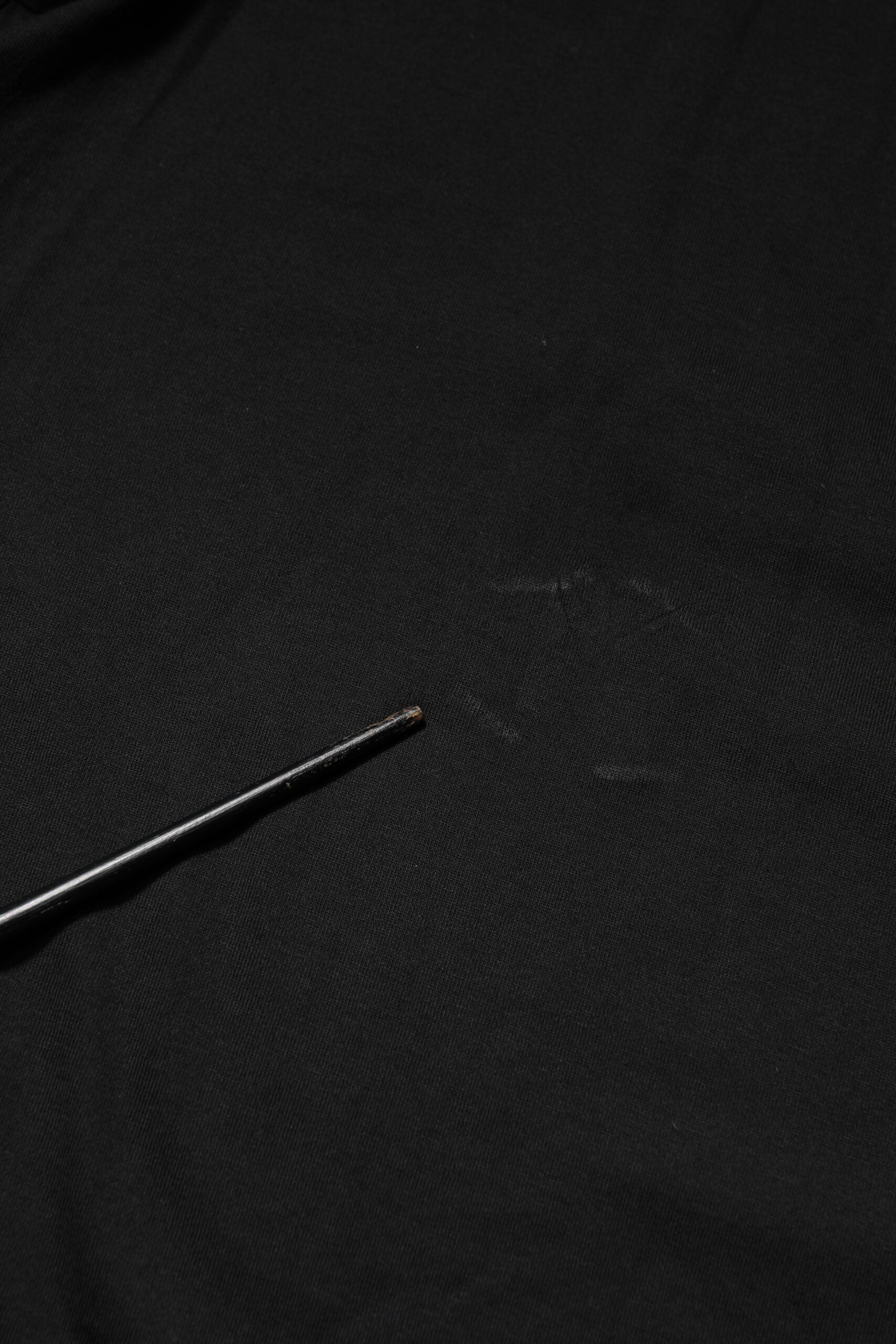 Black Embossed Logo Cotton Crew Neck T-shirt