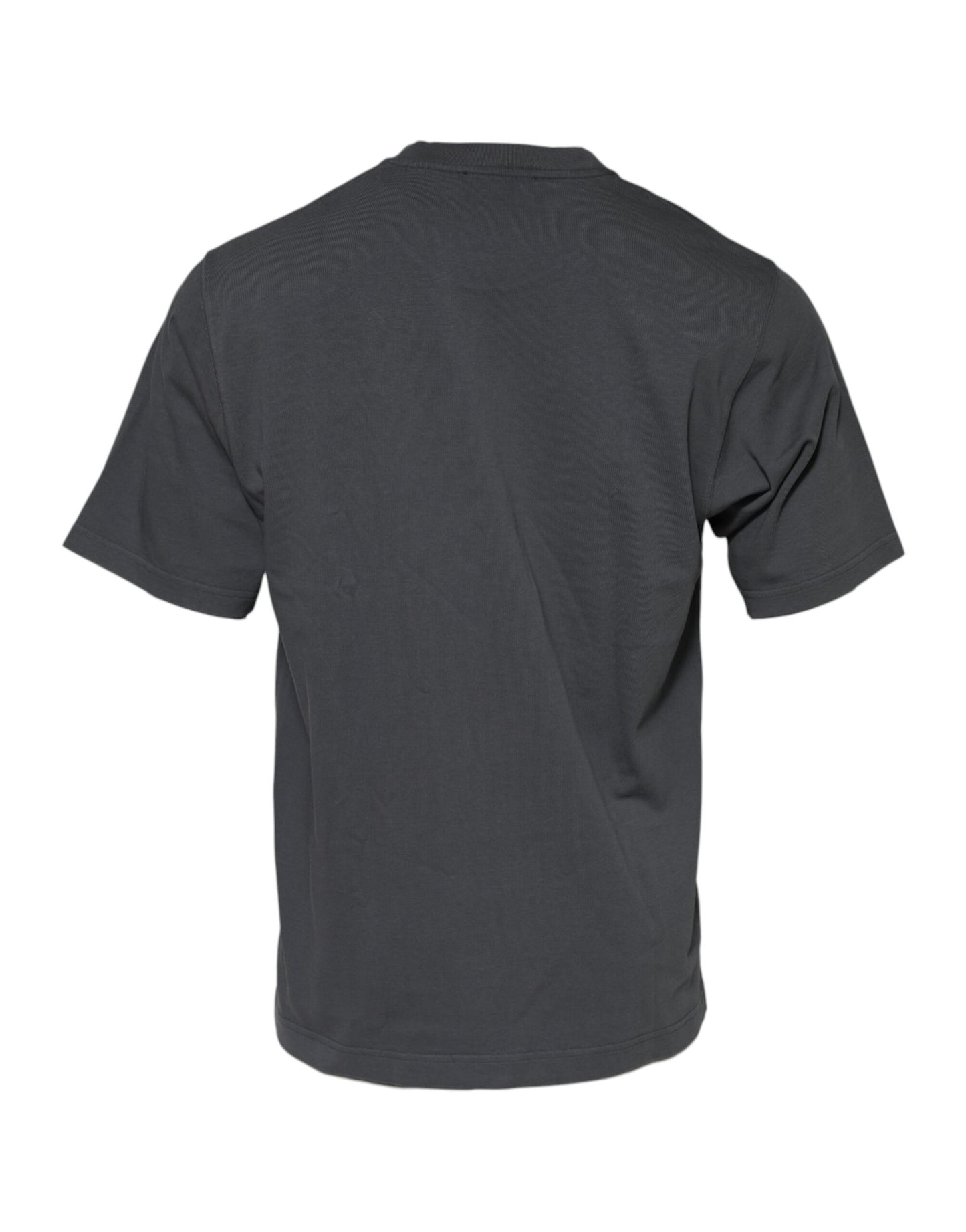 Gray Logo Graphic Cotton Crew Neck T-shirt