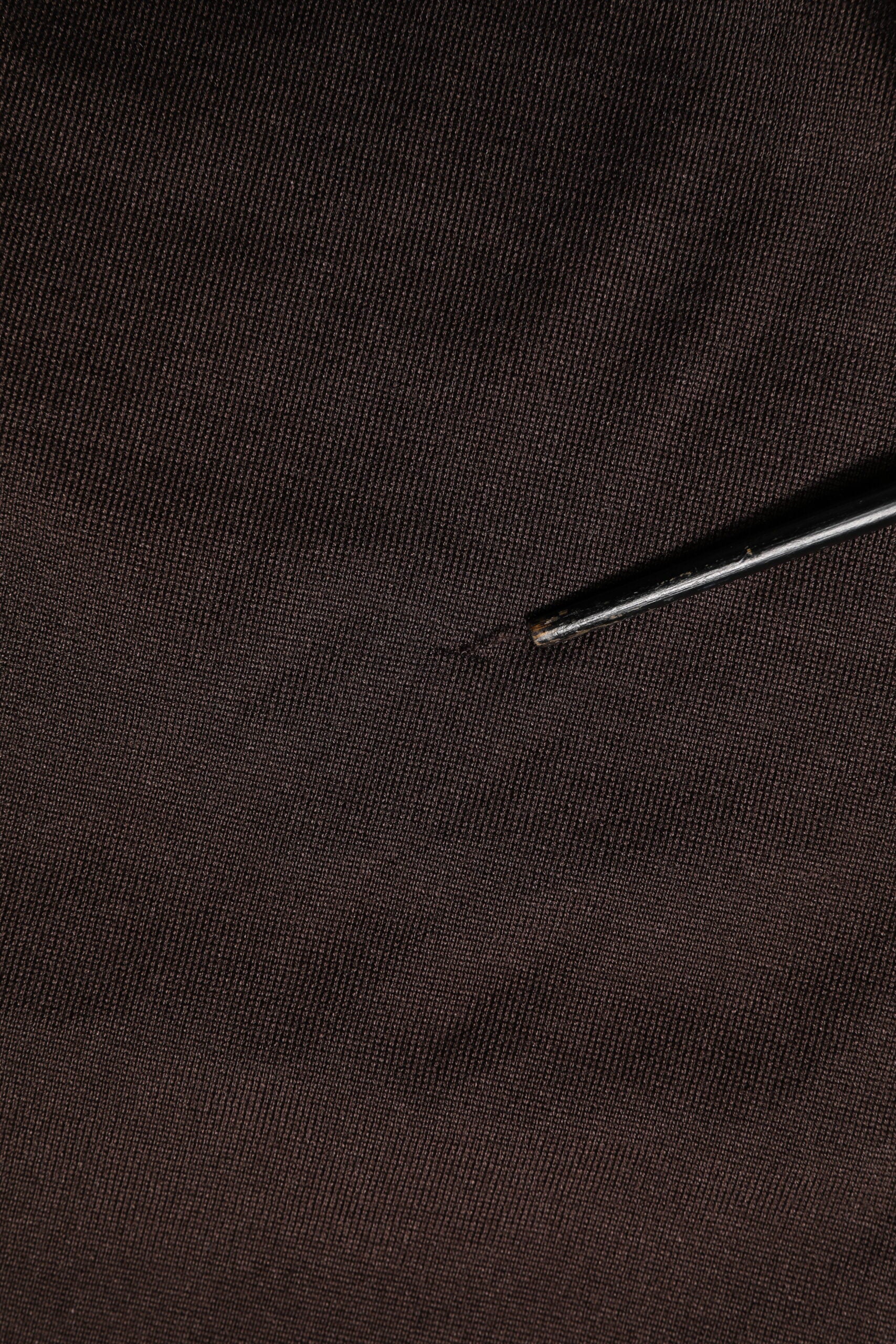 Brown Silk Crew Neck Short Sleeves T-shirt