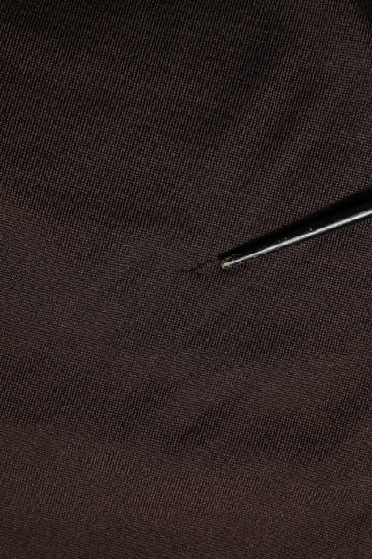 Brown Silk Crew Neck Short Sleeves T-shirt