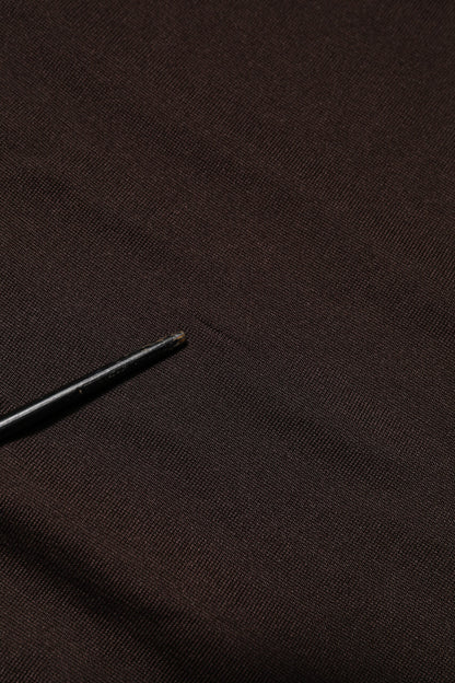 Brown Silk Crew Neck Short Sleeves T-shirt