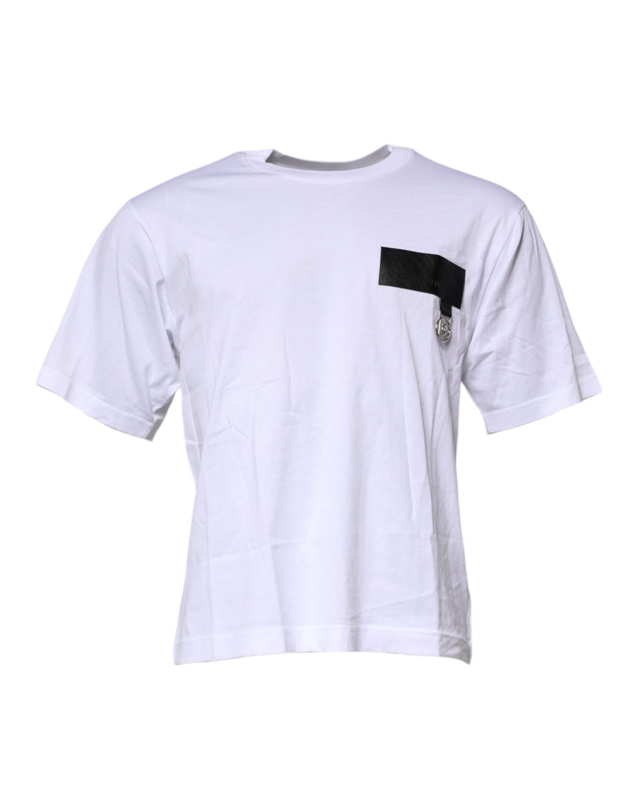 White Logo Crew Neck Short Sleeves T-shirt