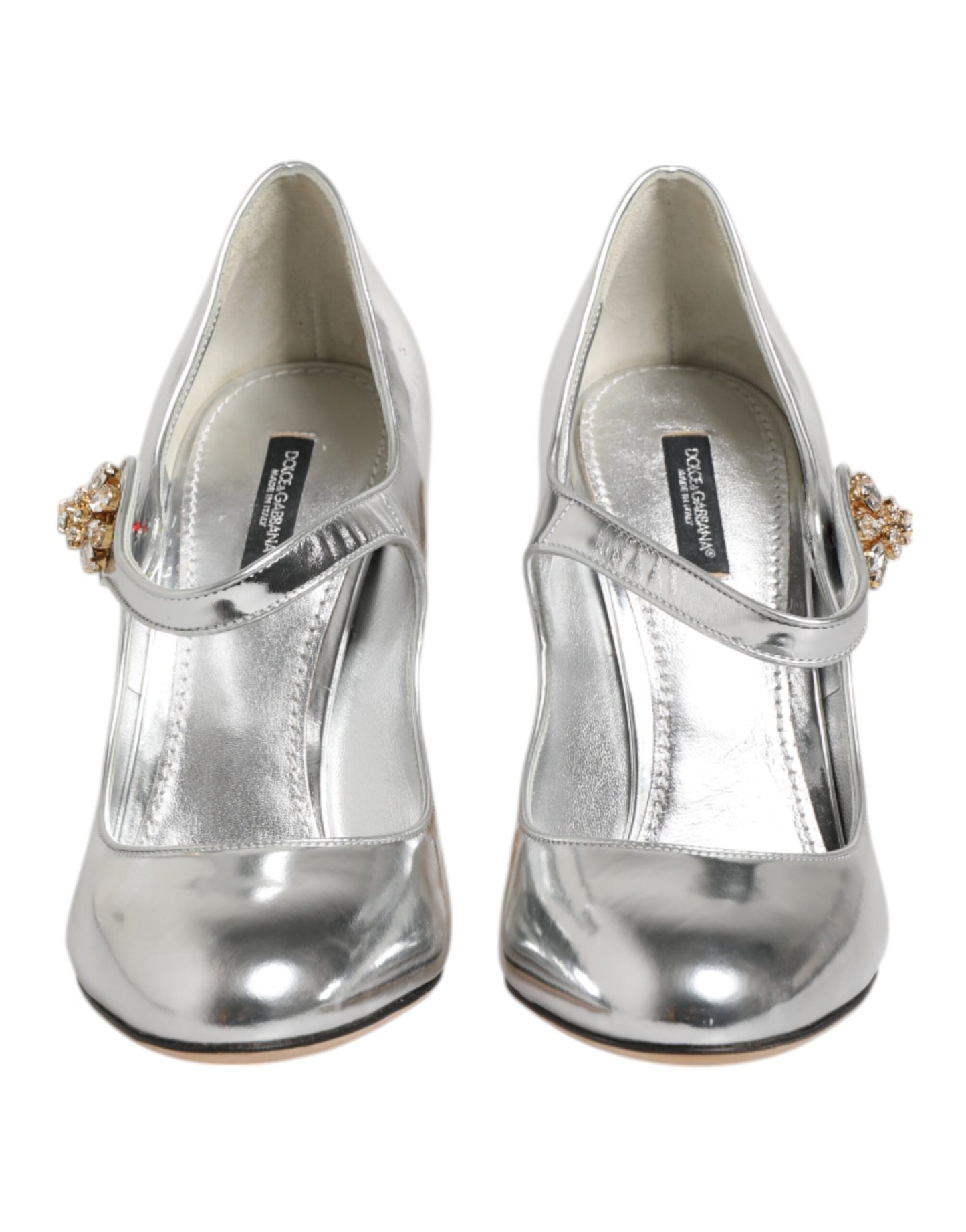 Silver Chandelier Sculpted Heel Mary Jane Pump Shoes