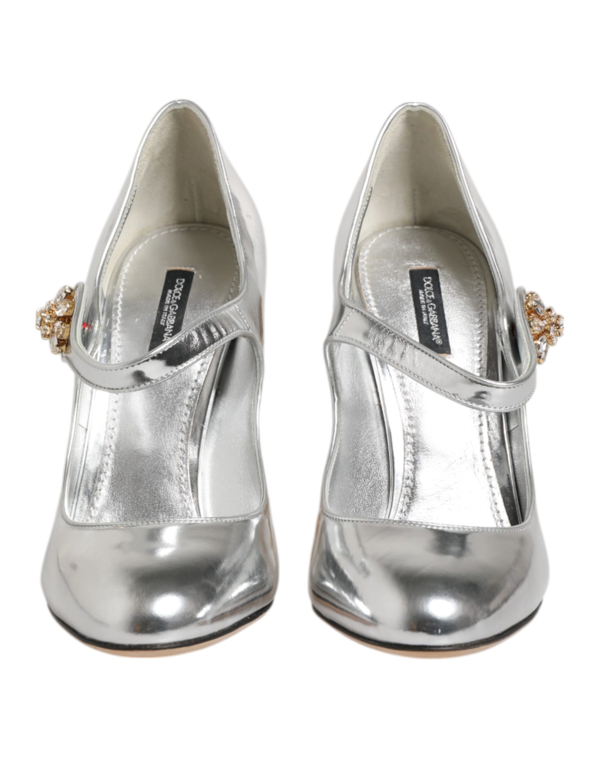 Silver Chandelier Sculpted Heel Mary Jane Pump Shoes