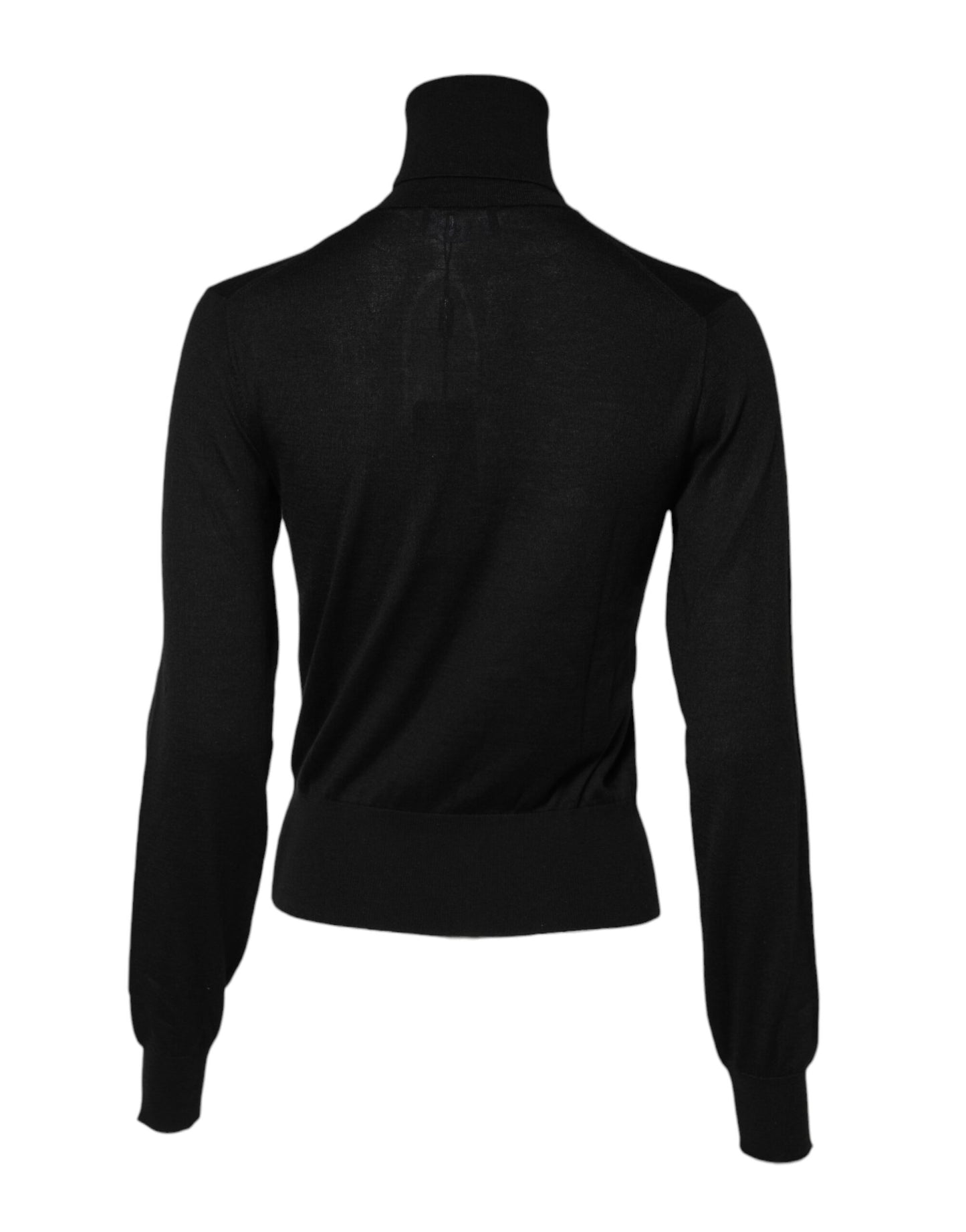 Black Cashmere Turtleneck Pullover Sweater