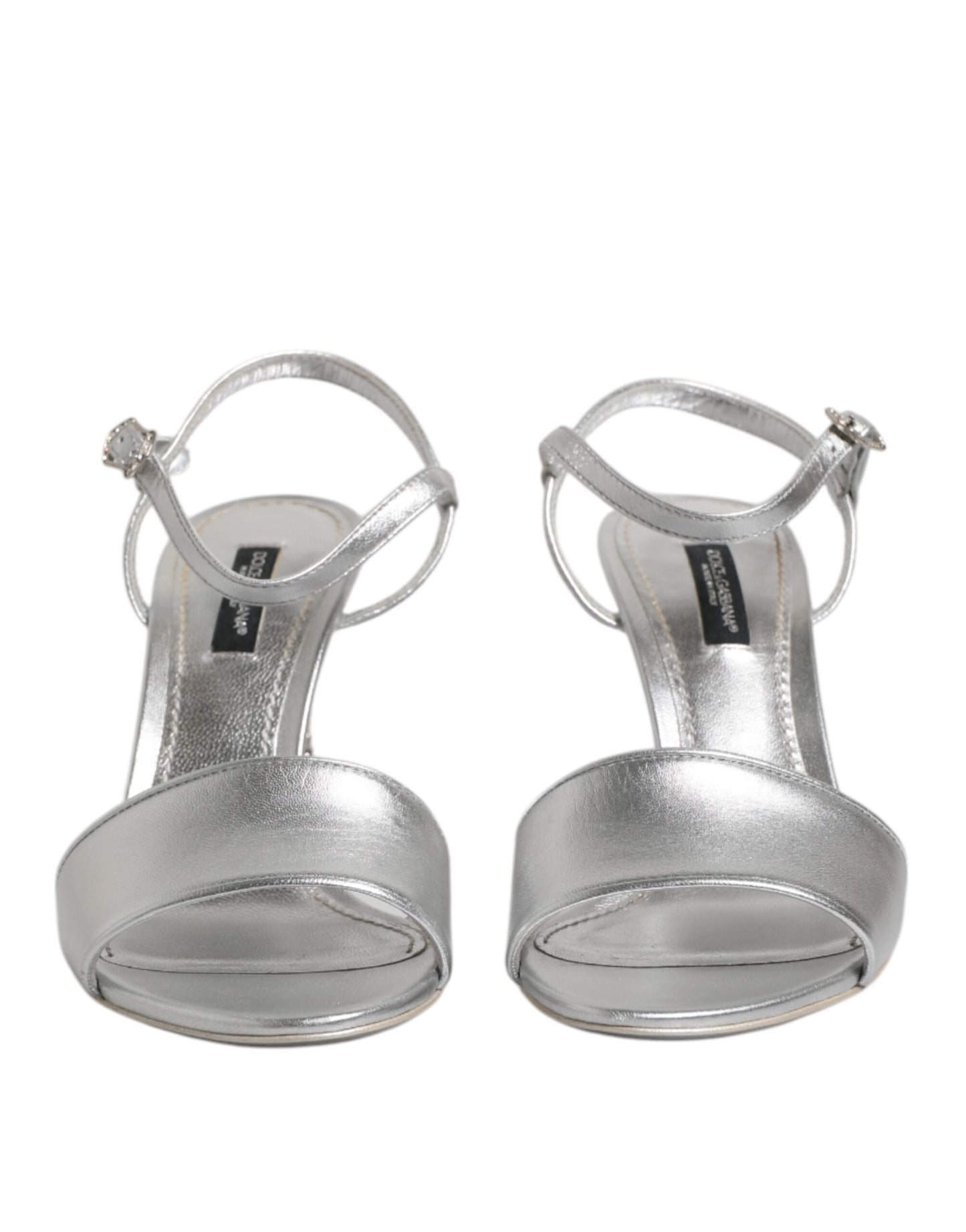 Silver KEIRA Heels Ankle Strap Sandals Shoes