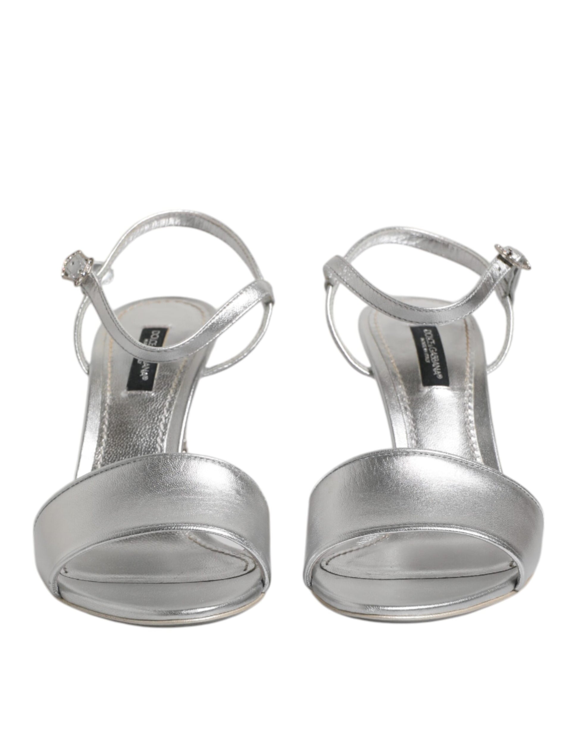 Silver KEIRA Heels Ankle Strap Sandals Shoes