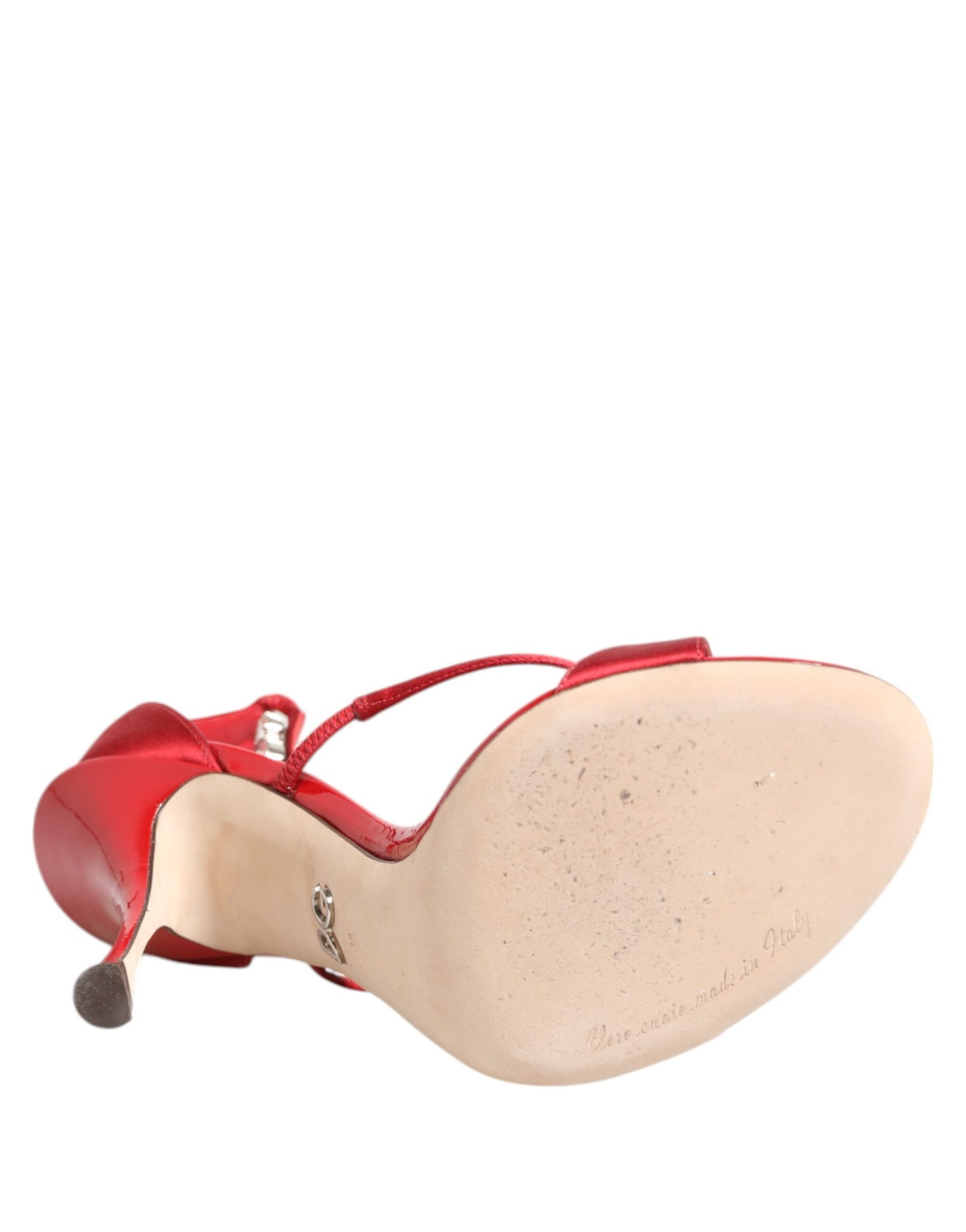 Red Satin Crystals Keira Sandals Heels Shoes