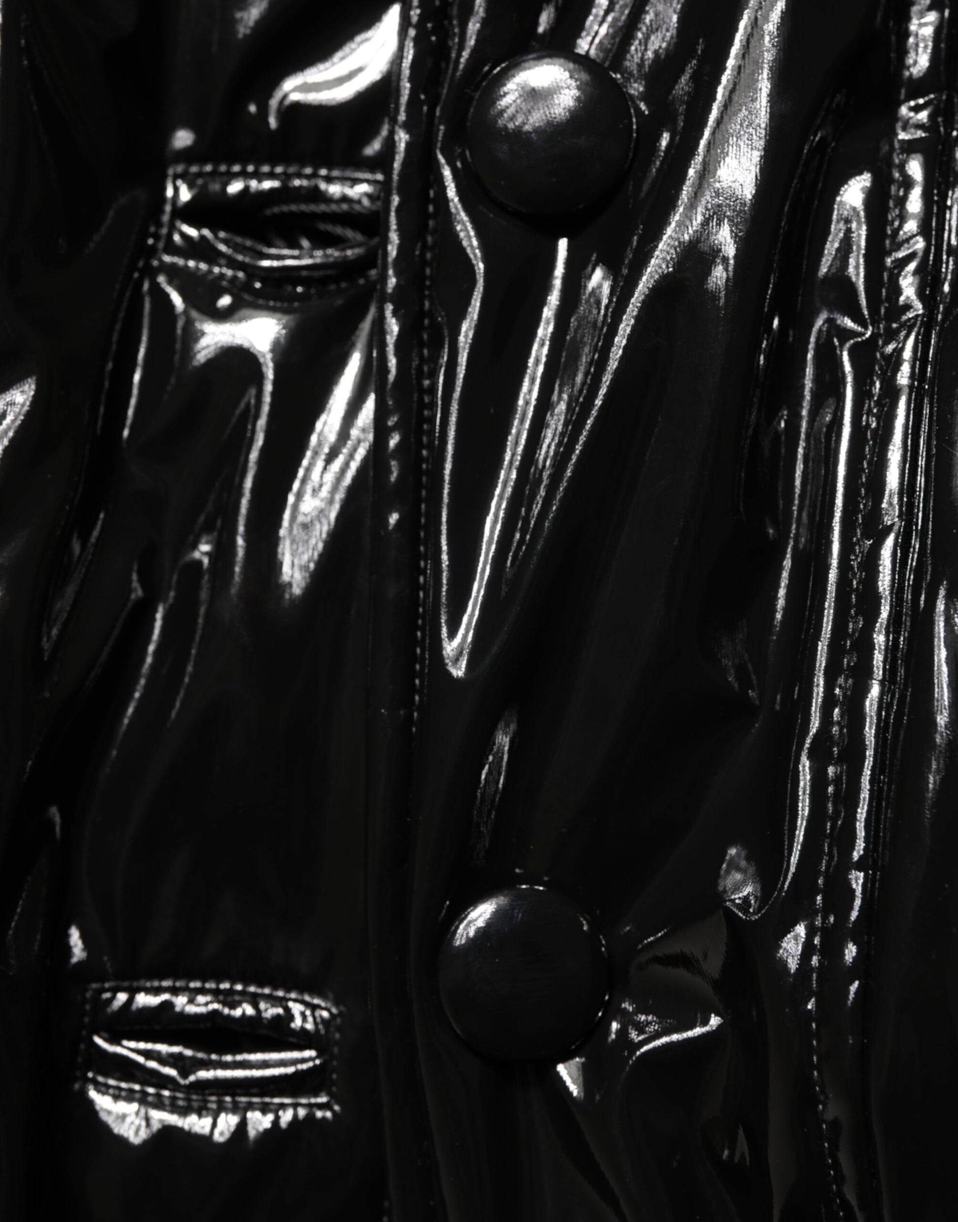 Polyester Black Quilted Puffer Coat  Jacket