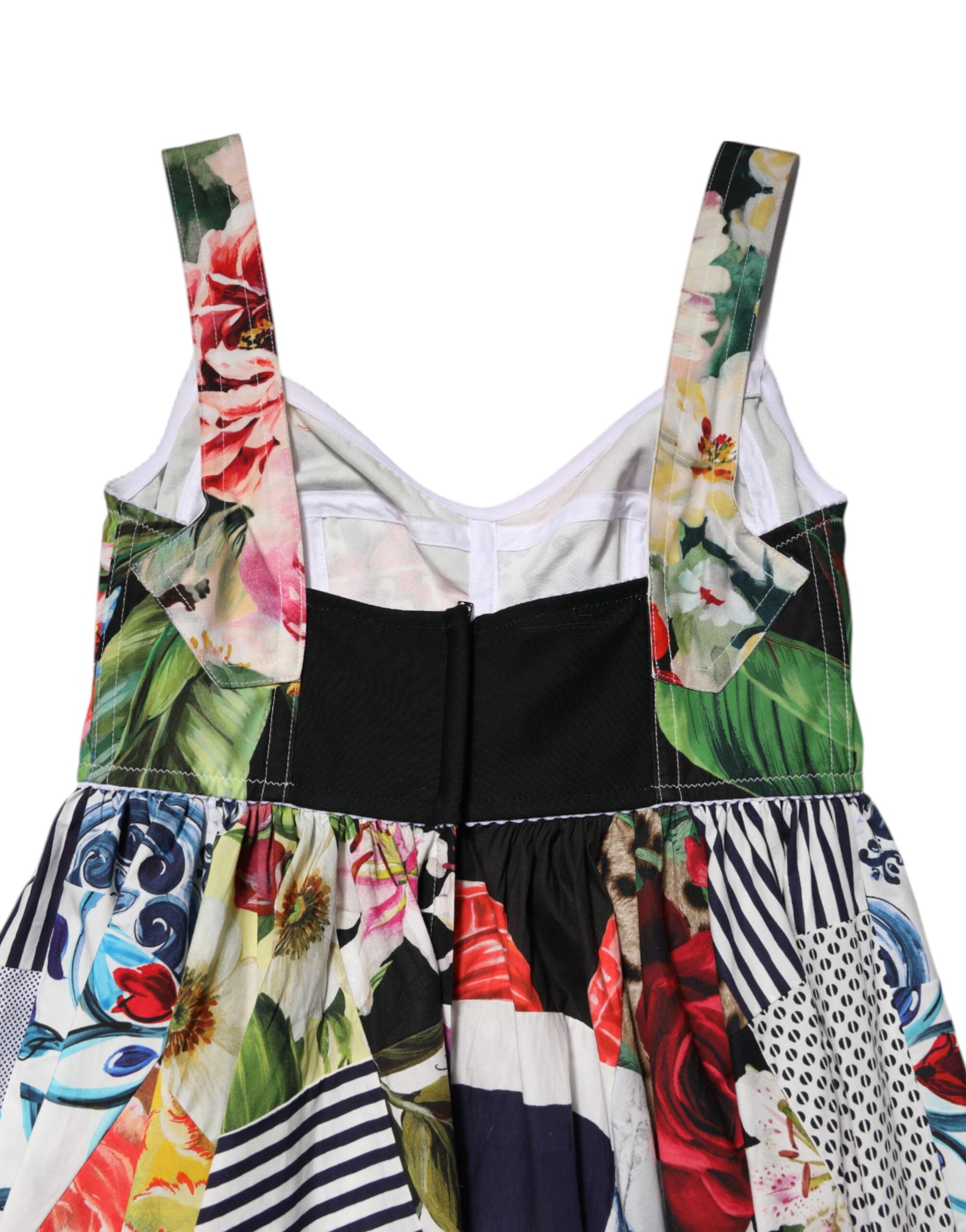 Multicolor Patchwork Cotton AlineMini Dress