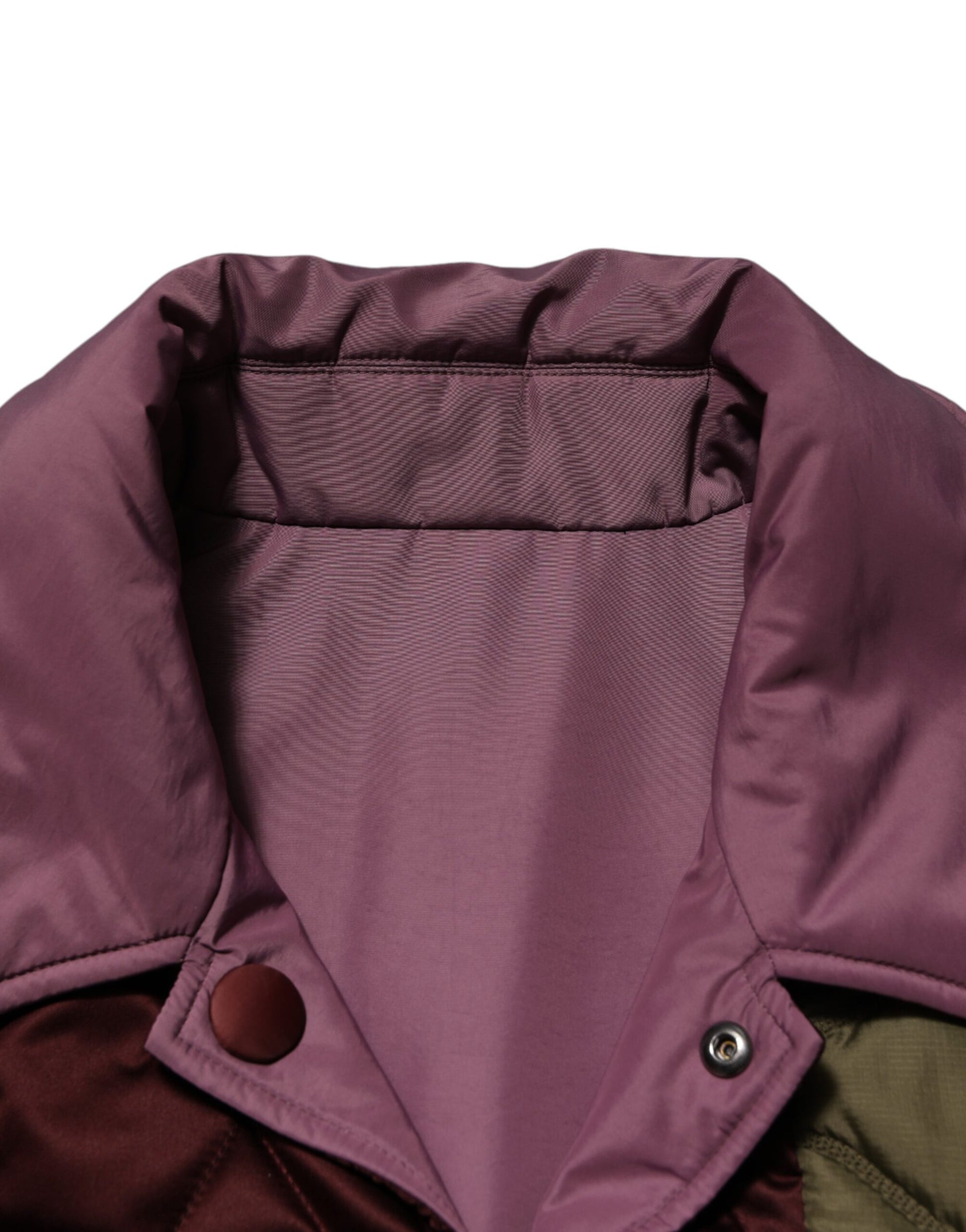 Multicolor Patchwork PolyesterQuilted Jacket