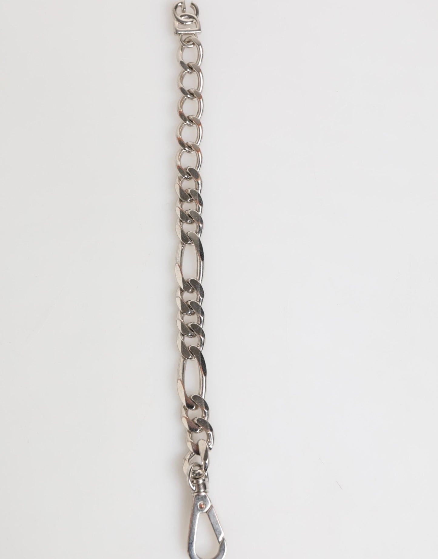 Silver Tone Brass Chain Lobster Clasp DG Logo Bracelet