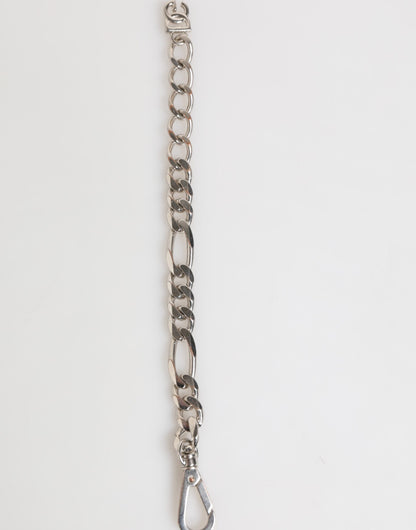 Silver Tone Brass Chain Lobster Clasp DG Logo Bracelet