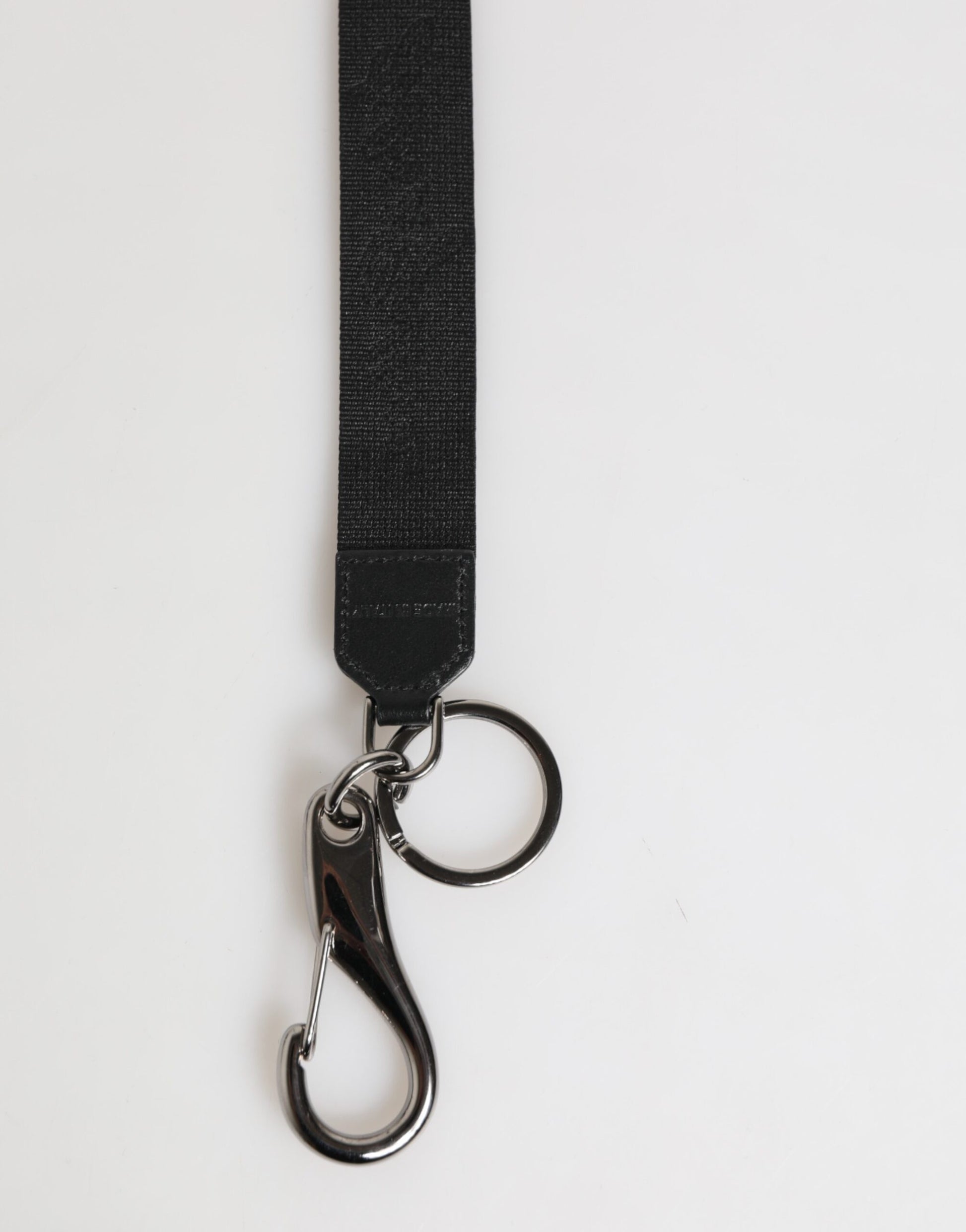 Black Yellow Polyester DG Logo Silver Keychain Keyring