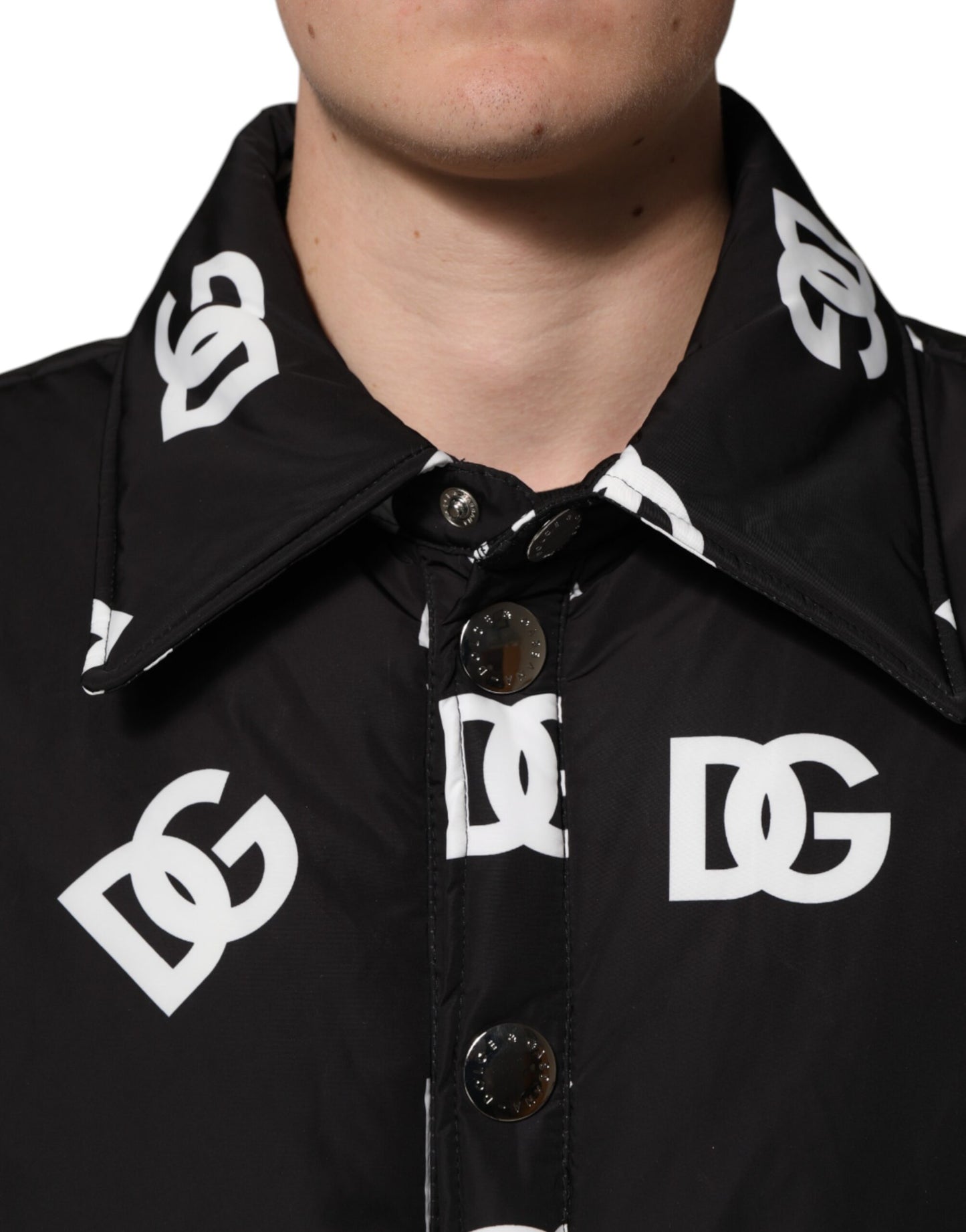 Black DG Monogram Nylon Windbreaker Jacket