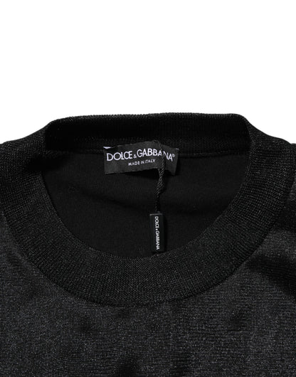 Black Polyester Pullover Sweatshirt Sweater
