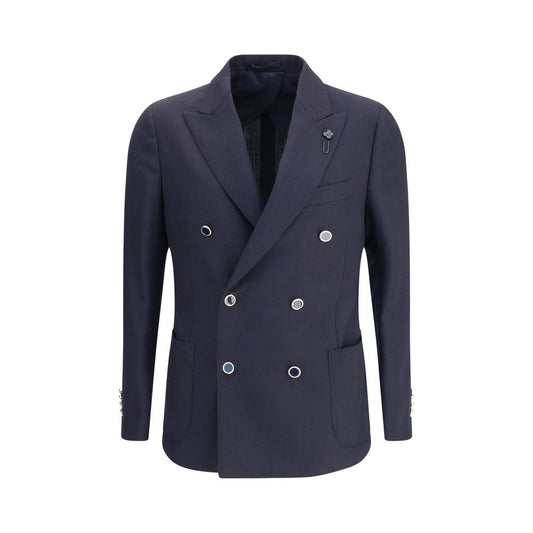 Blue Fleece Wool Blazer