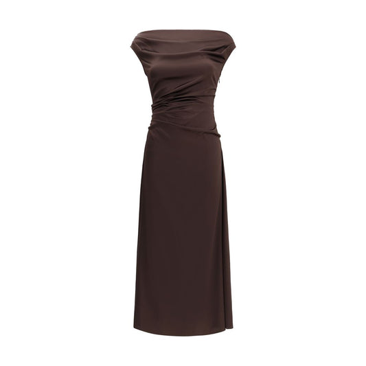 Brown Silk Cocktail Dress