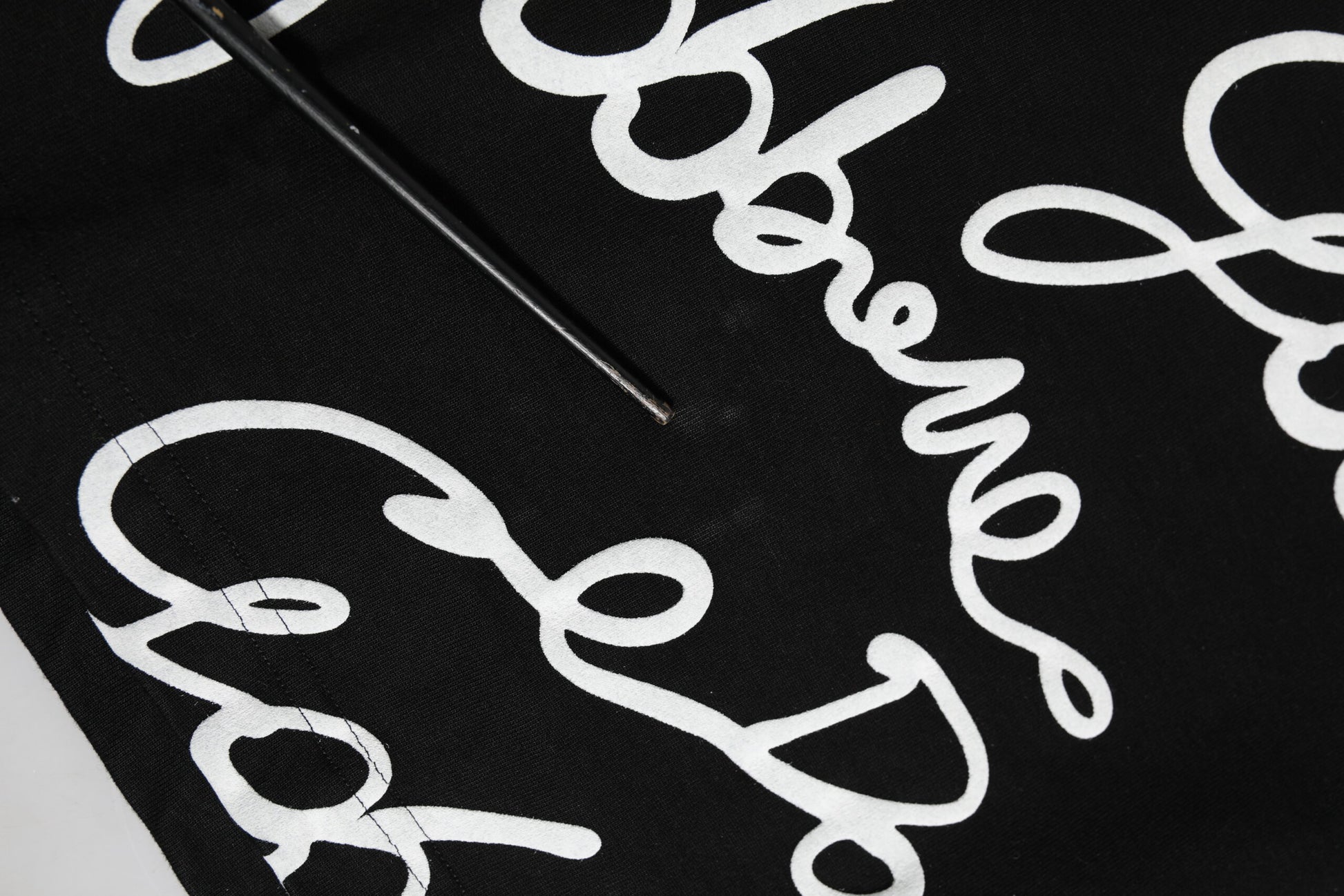 Black Logo Print Cotton Crew Neck T-shirt