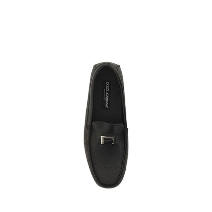 Black Calf Leather Bos Taurus Slip-On Loafers