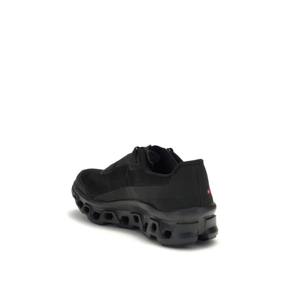 Black Recycled Polyester Athletic Sneakers