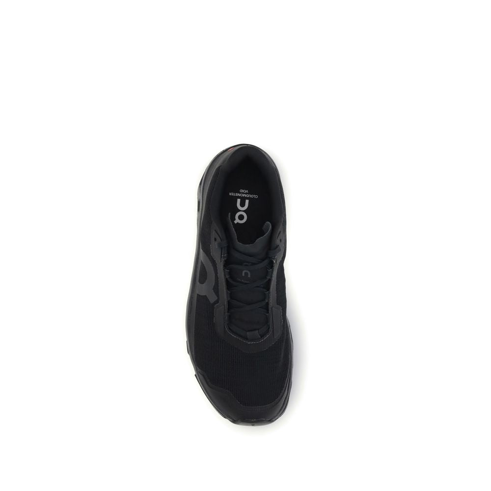 Black Recycled Polyester Athletic Sneakers