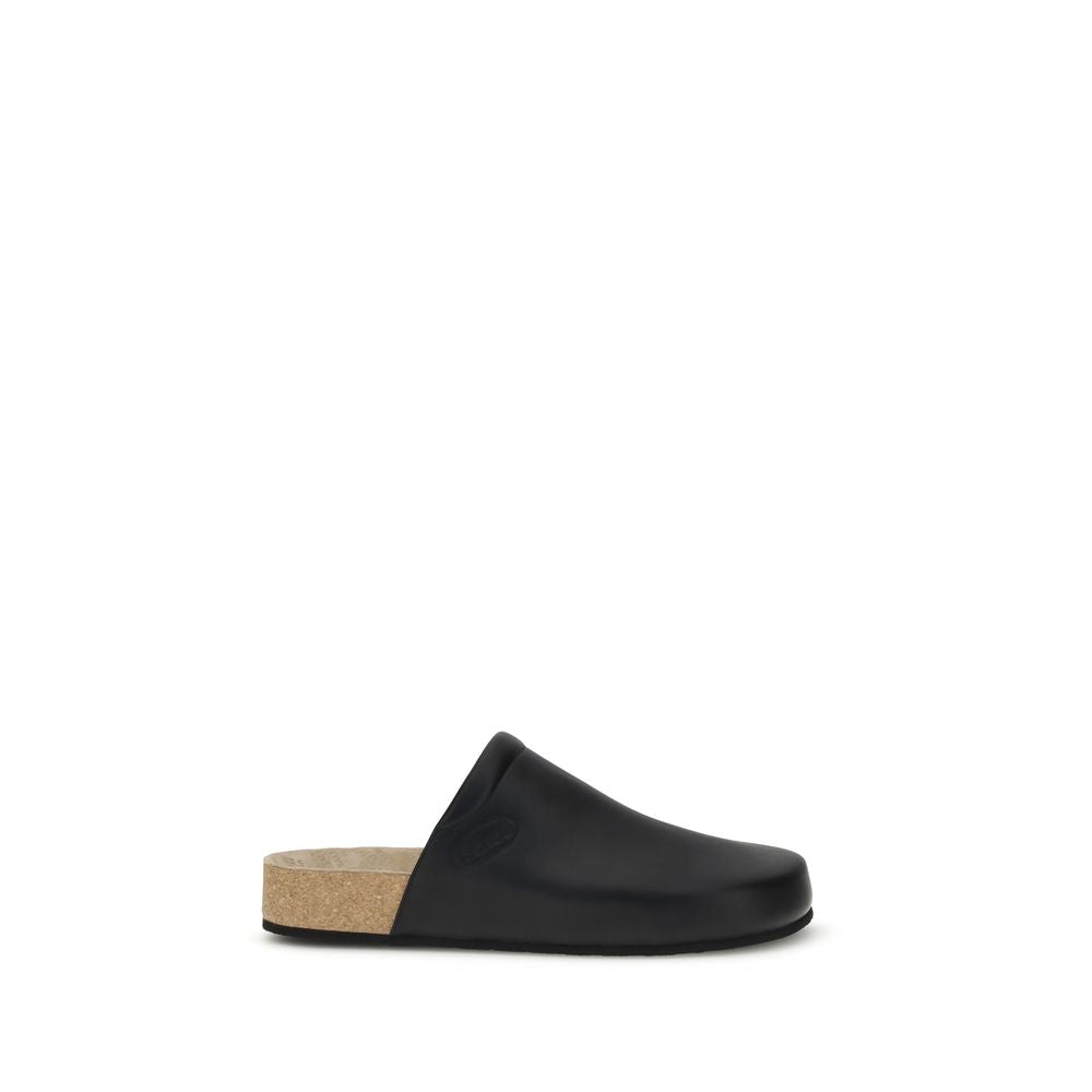 Black Calf Leather Bos Taurus Mules