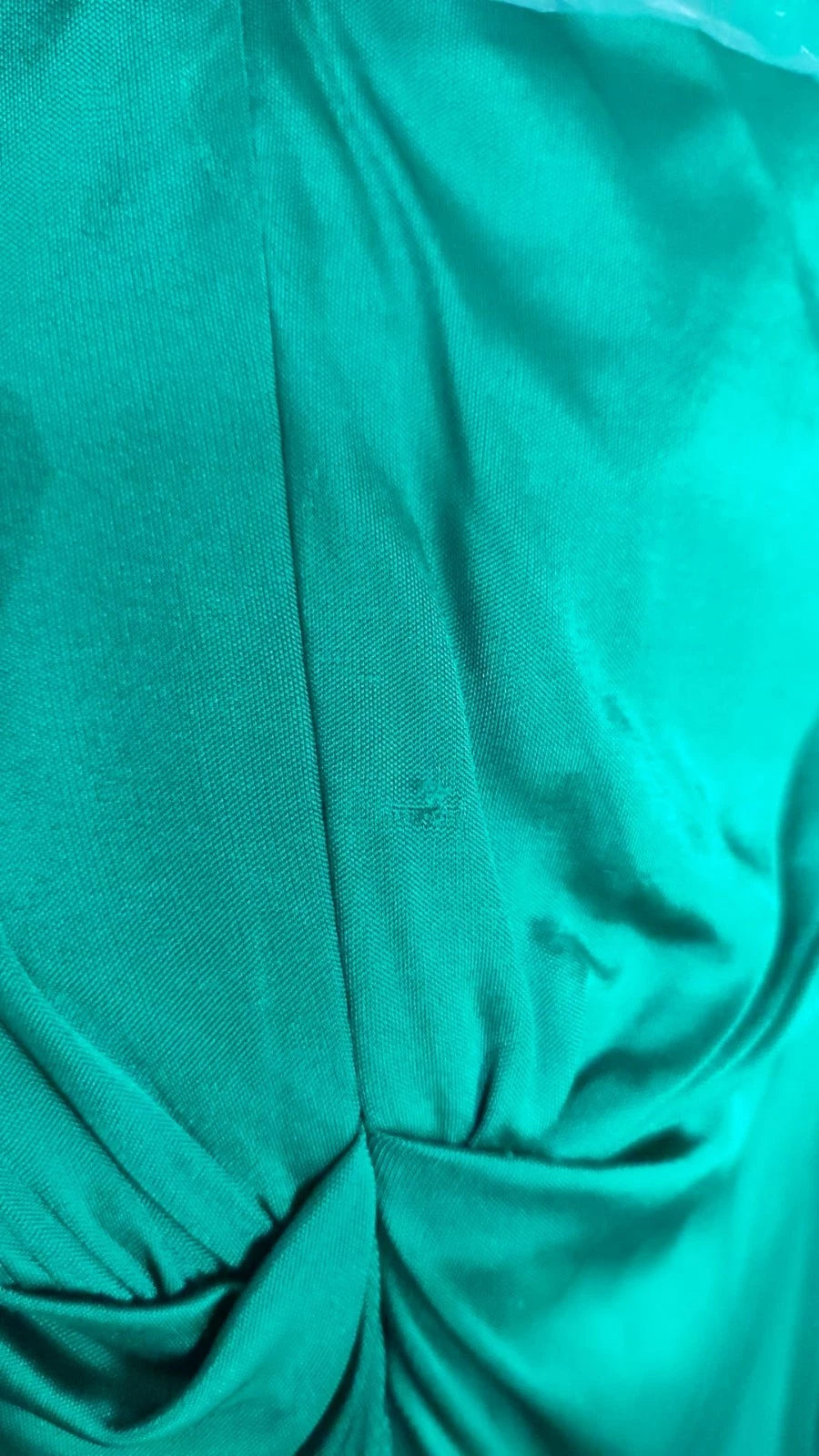 Dark Green Viscose Long Sleeve Midi Dress