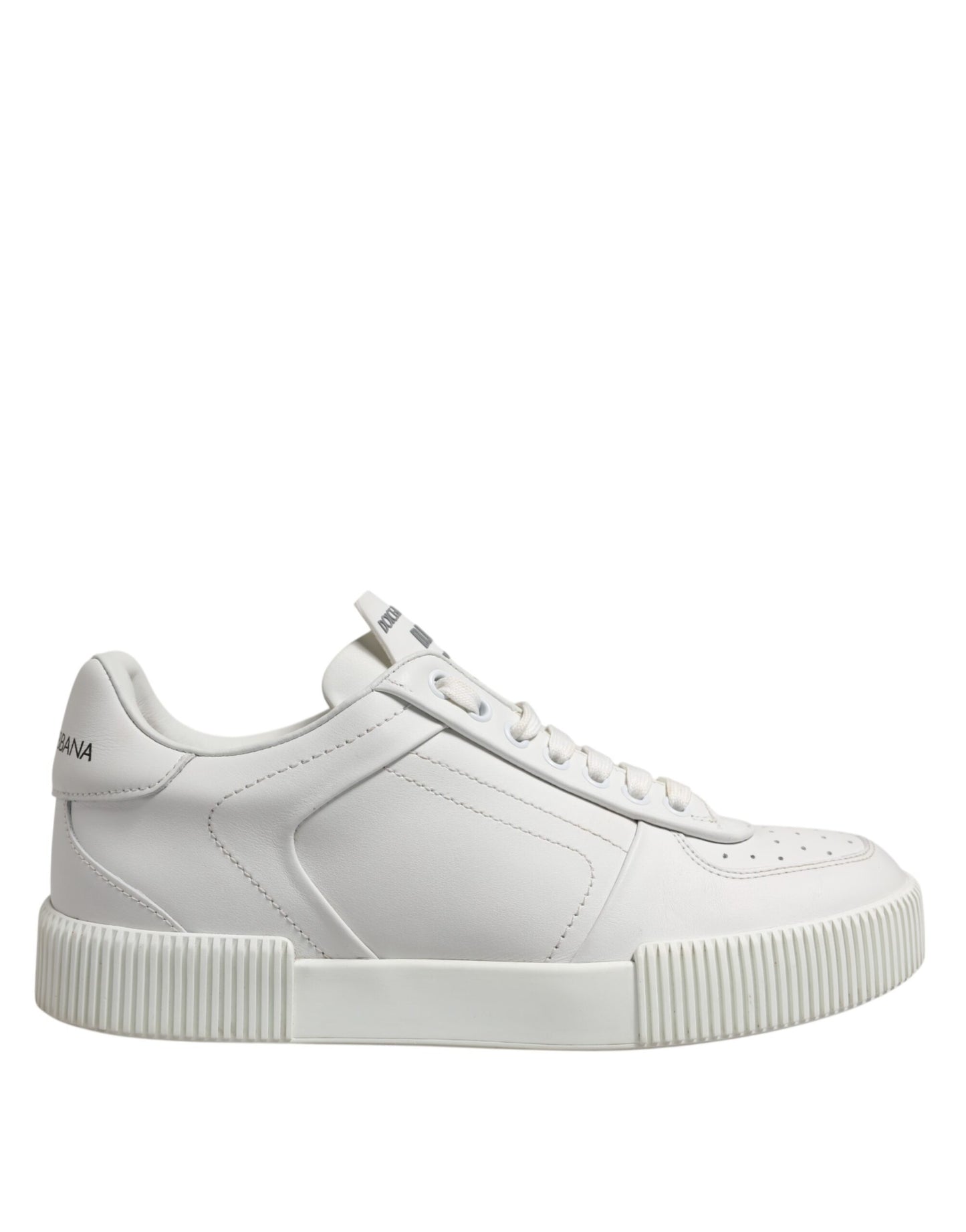 White Miami Leather Low Top Sneakers Shoes
