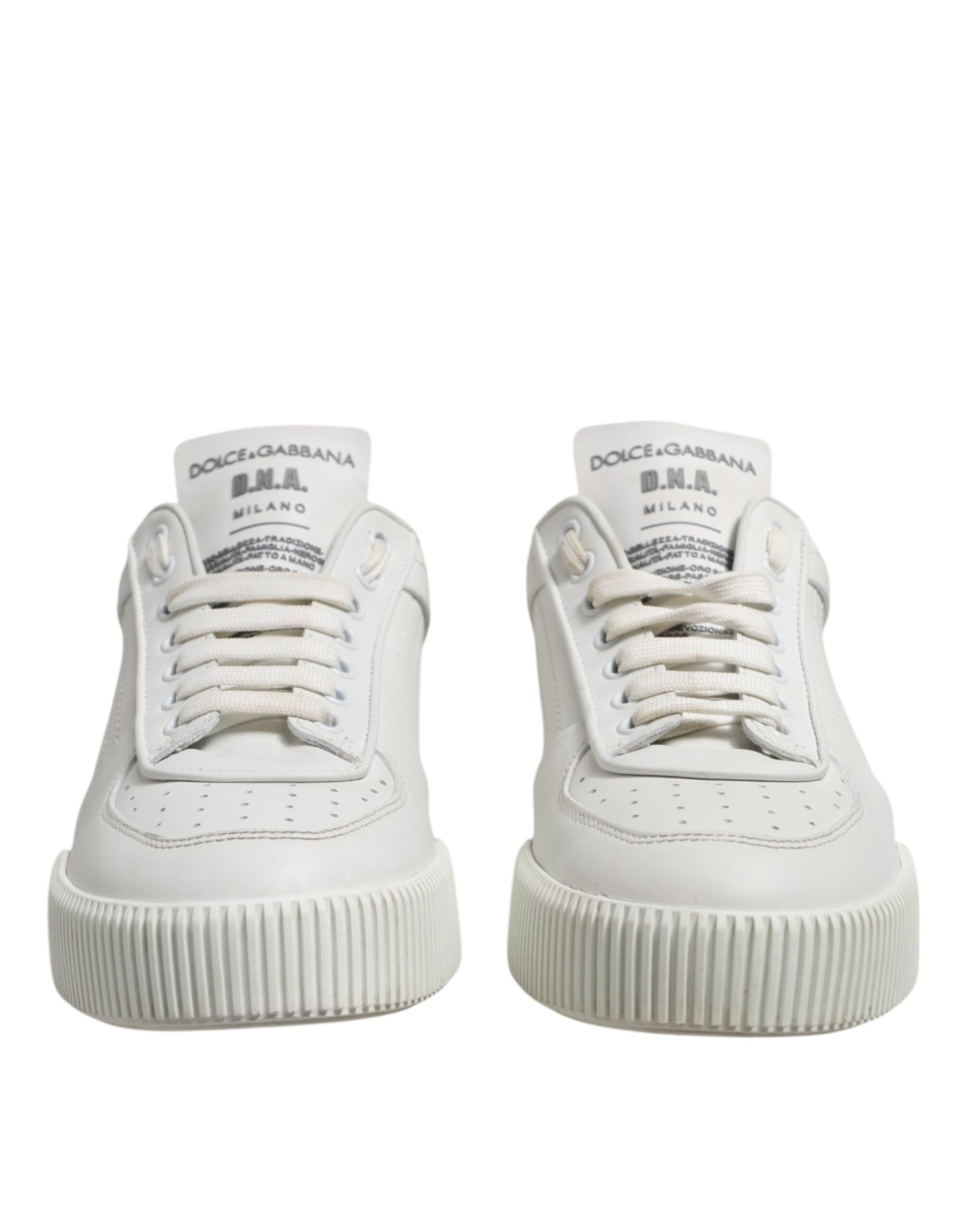 White Miami Leather Low Top Sneakers Shoes